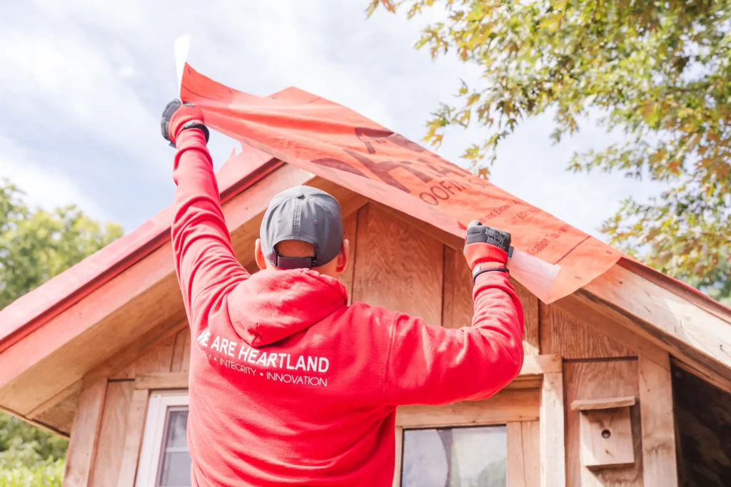 roof installation close up-heartland roofing-des moines