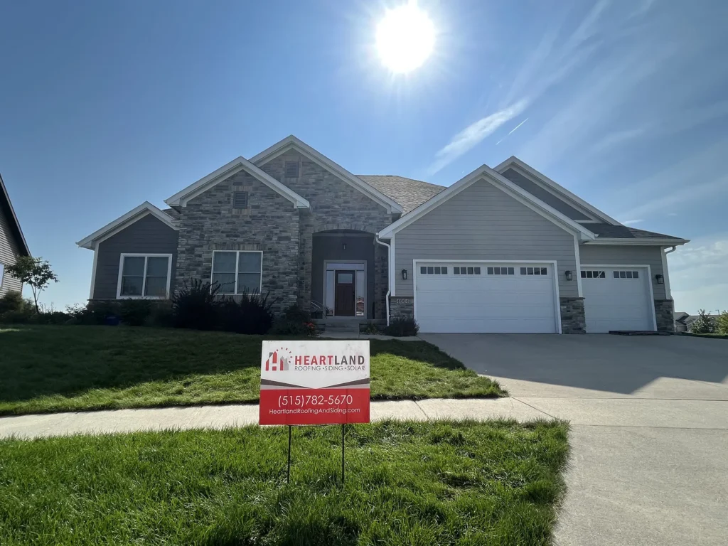 roofing project front view-heartland roofing-des moines