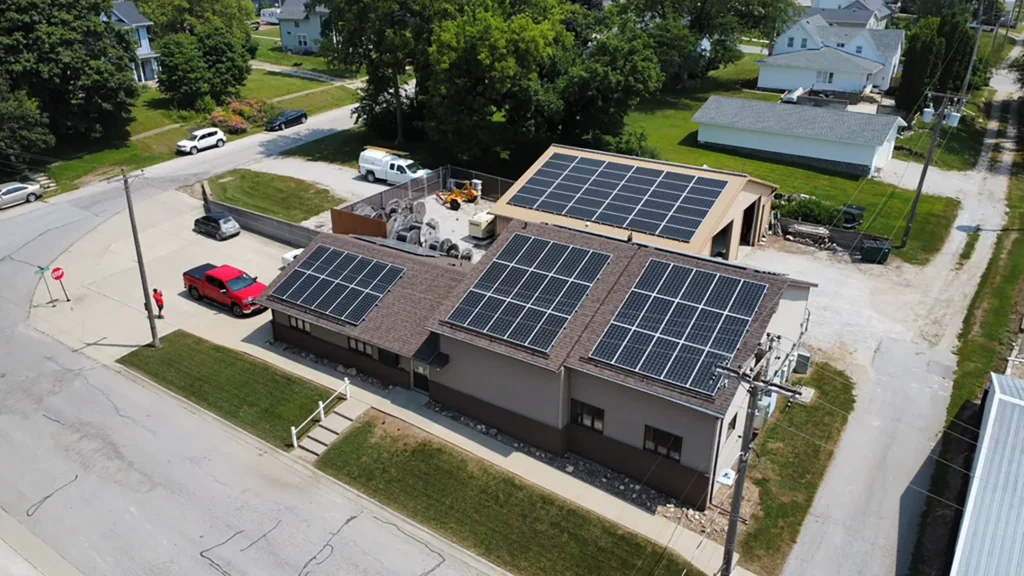 solar panels birdseye-heartland roofing-des moines