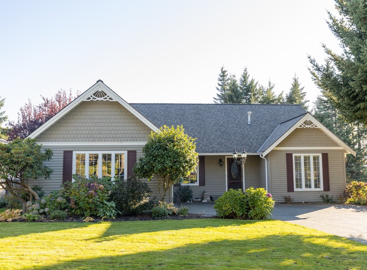 Exterior of single family home in suburban neighborhood